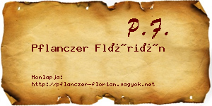 Pflanczer Flórián névjegykártya